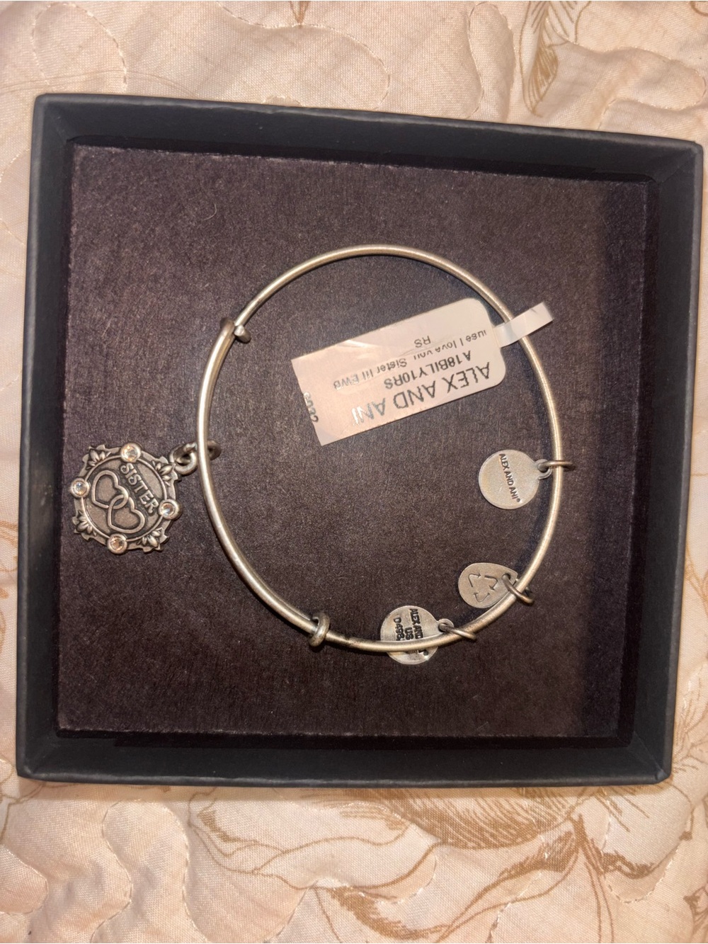 Alex and Ani Silver 'Sister' Heart Bracelet